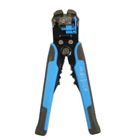 Yellow automatic 3-in-1 wire stripper crimper cutter tool for electrical work on 4-24 AWG wire