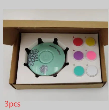 Red and green baby electric nail polisher set for newborn nail care with ABS plastic construction