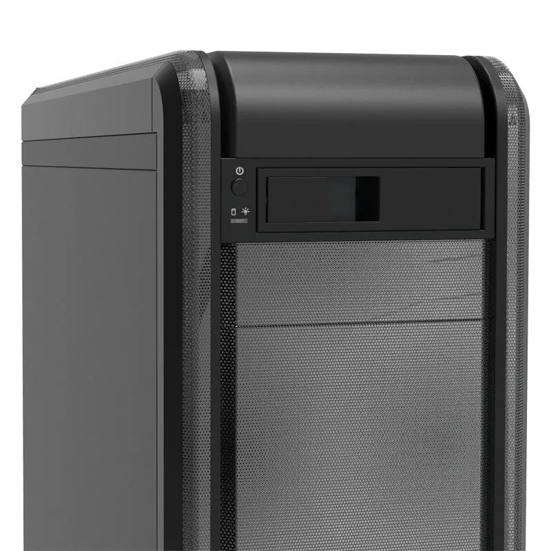 Black hard disk tray for desktop computer vertical chassis installation in CD-ROM bay