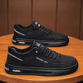 Men's khaki non-slip waterproof casual work sneakers with a round toe and rubber sole.