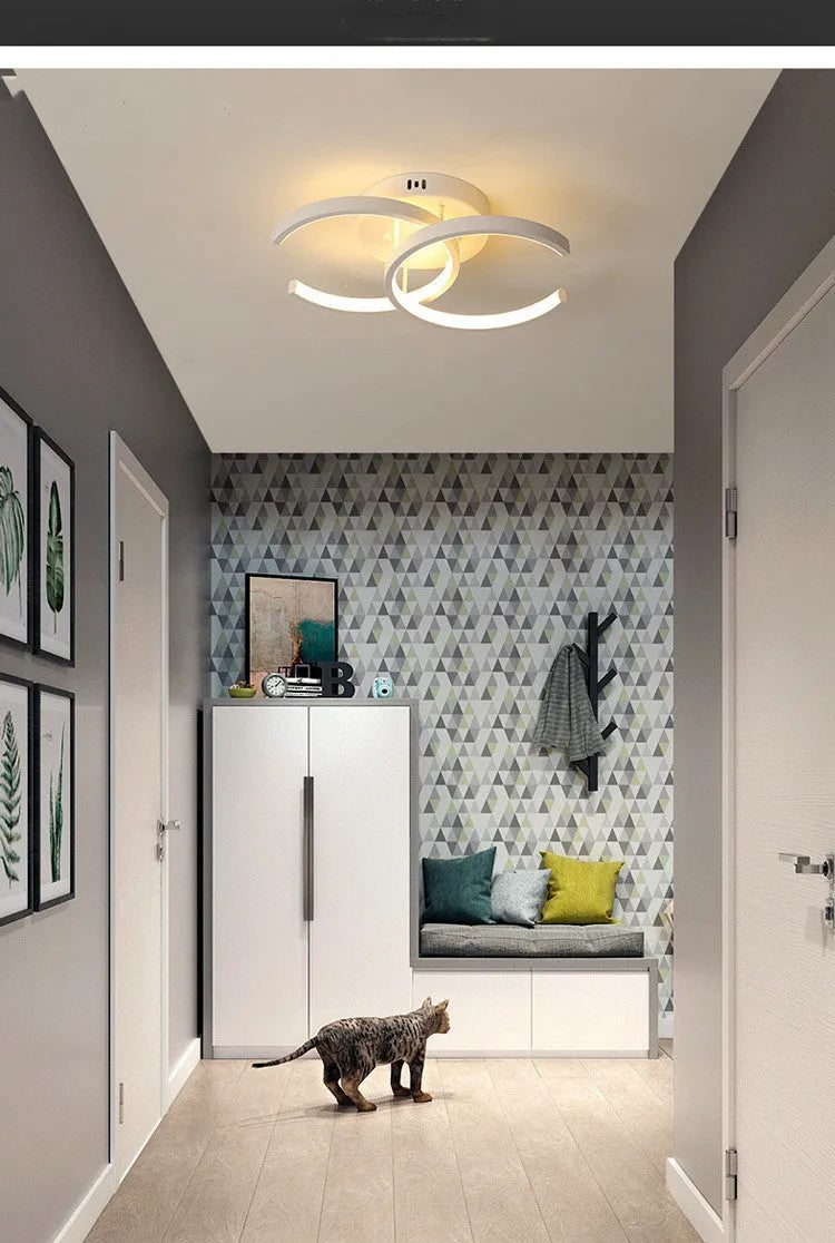 LED corridor aisle light in black double semicircle design for commercial lighting