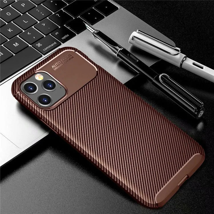 Black silicone protective case on an iPhone 12 smartphone.