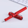 Ink sac pen with plastic shell, steel nib, available in six colours with F or EF tip options