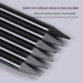 Set of graphite and carbonized wooden pencils on a suction card packaging.