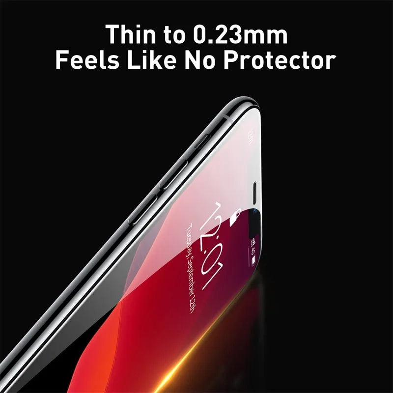 0.23mm curved tempered glass screen protector in black for iPhone X XS 11 Pro 5.8 inches, with non-broken edge and film artifact
