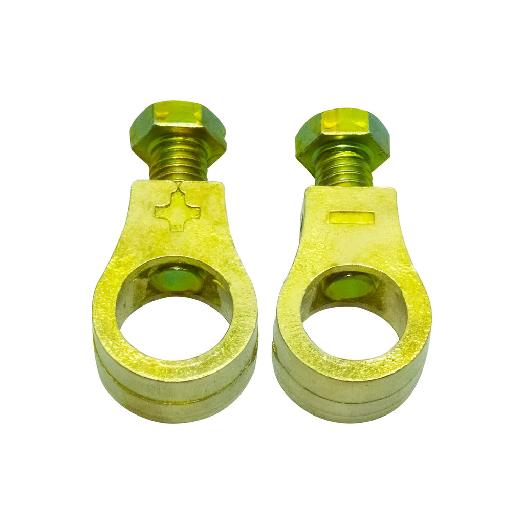 Pure copper automotive battery terminal clamp with 0-gauge fitting for vehicle electrical connections