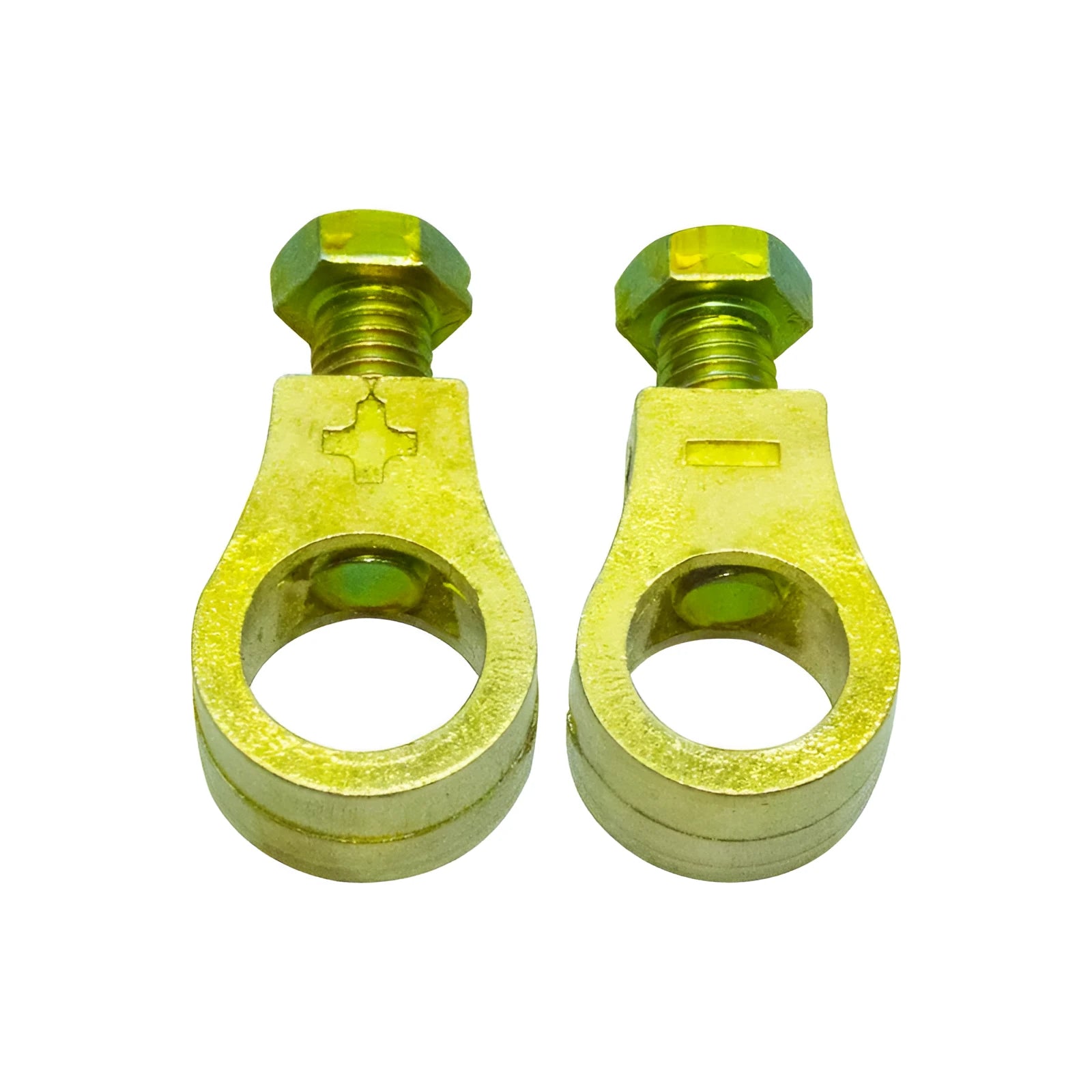 Pure copper automotive battery terminal clamp with 0-gauge fitting for vehicle electrical connections