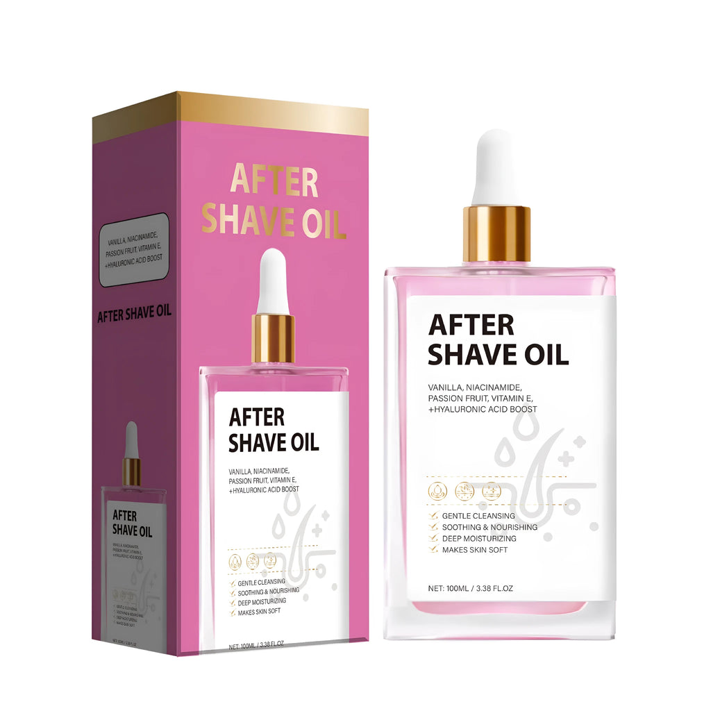 A 100ml bottle of men's soothing aftershave care oil for moisturising skin