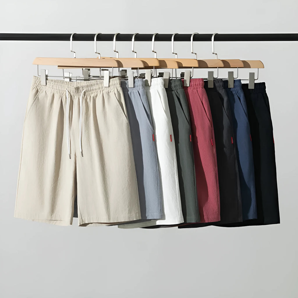 Cotton-linen cropped summer pants in Army Green with drawstring waist and mid-rise fit