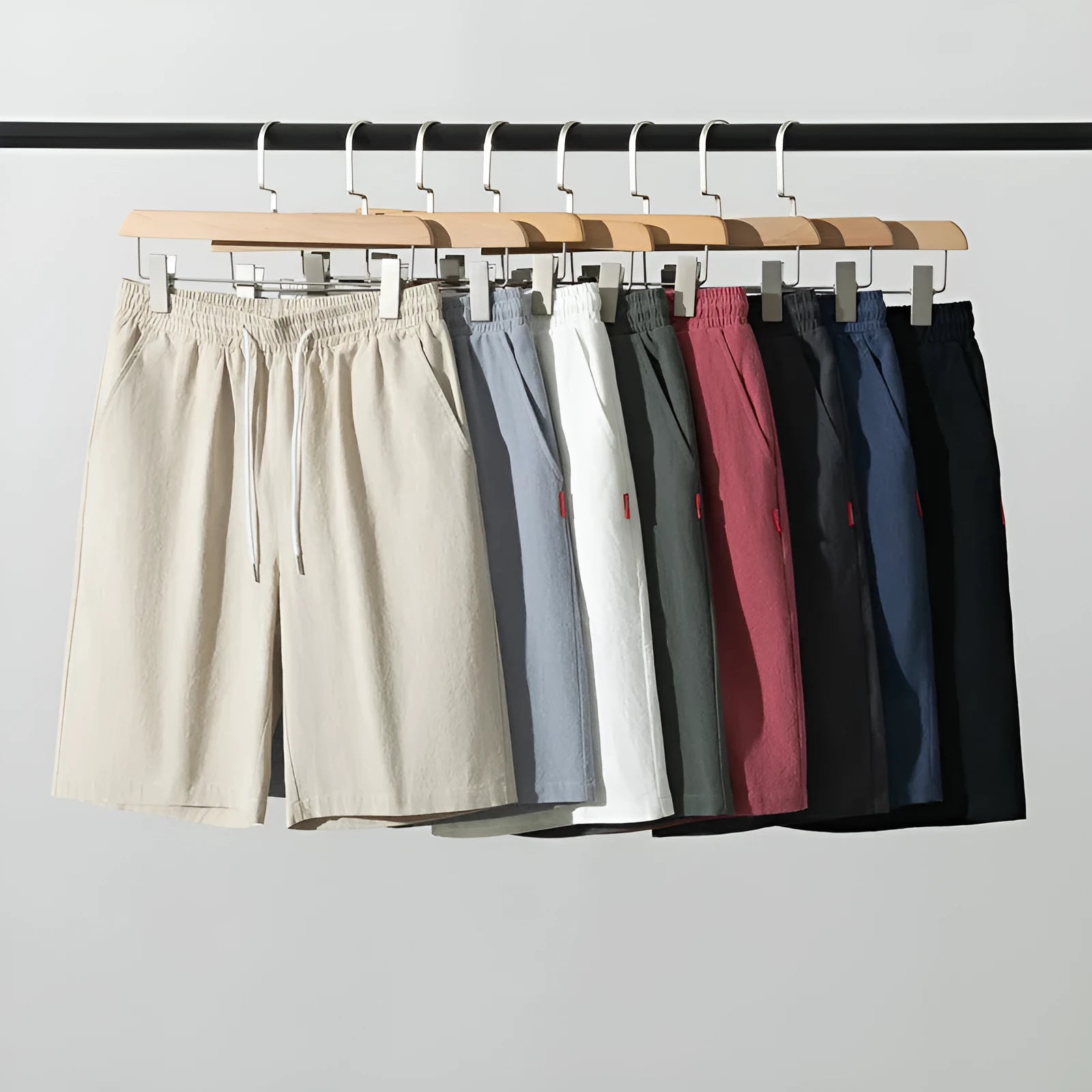 Cotton-linen cropped summer pants in Army Green with drawstring waist and mid-rise fit