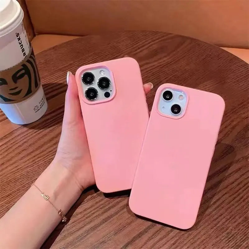 All-inclusive liquid silicone phone case for Apple iPhone with frosted finish and shockproof protection