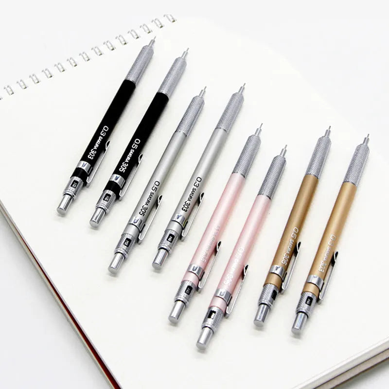 Japanese cherry mechanical pencil with metal construction in gold silver black or pink colours