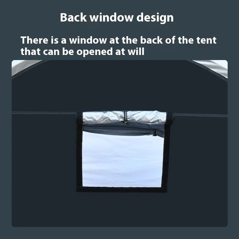 Large black outdoor bicycle storage tent with roof design, shown with dimensions 185x65x165cm.