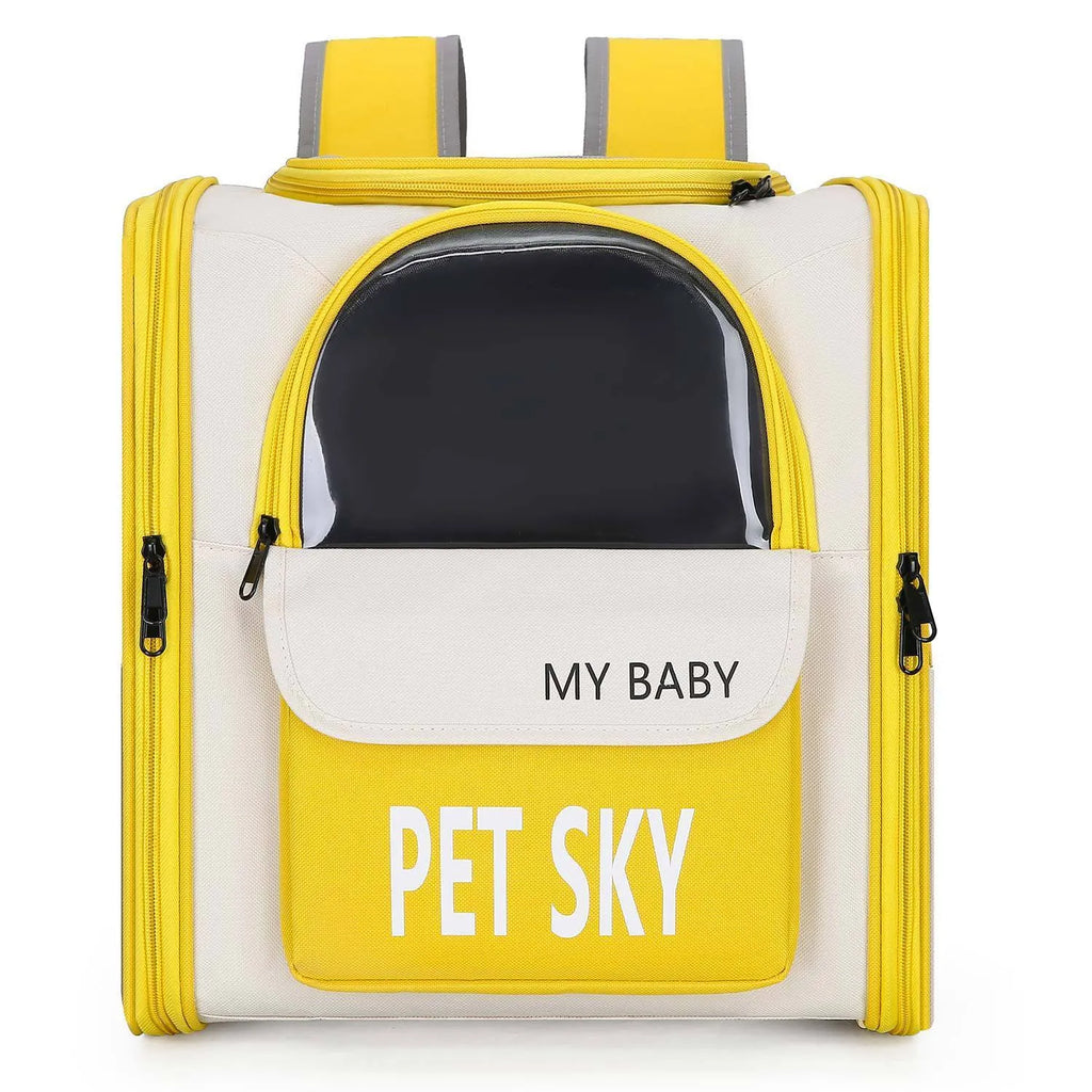 Oxford cloth breathable pet backpack in green for outdoor use