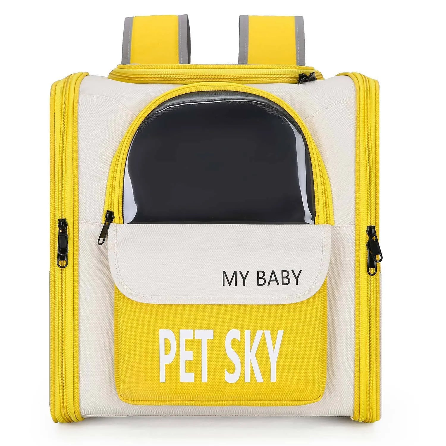Oxford cloth breathable pet backpack in green for outdoor use