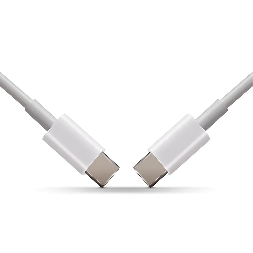 White USB-C to USB-C charging cable for Macbook laptops with 1m and 2m length options