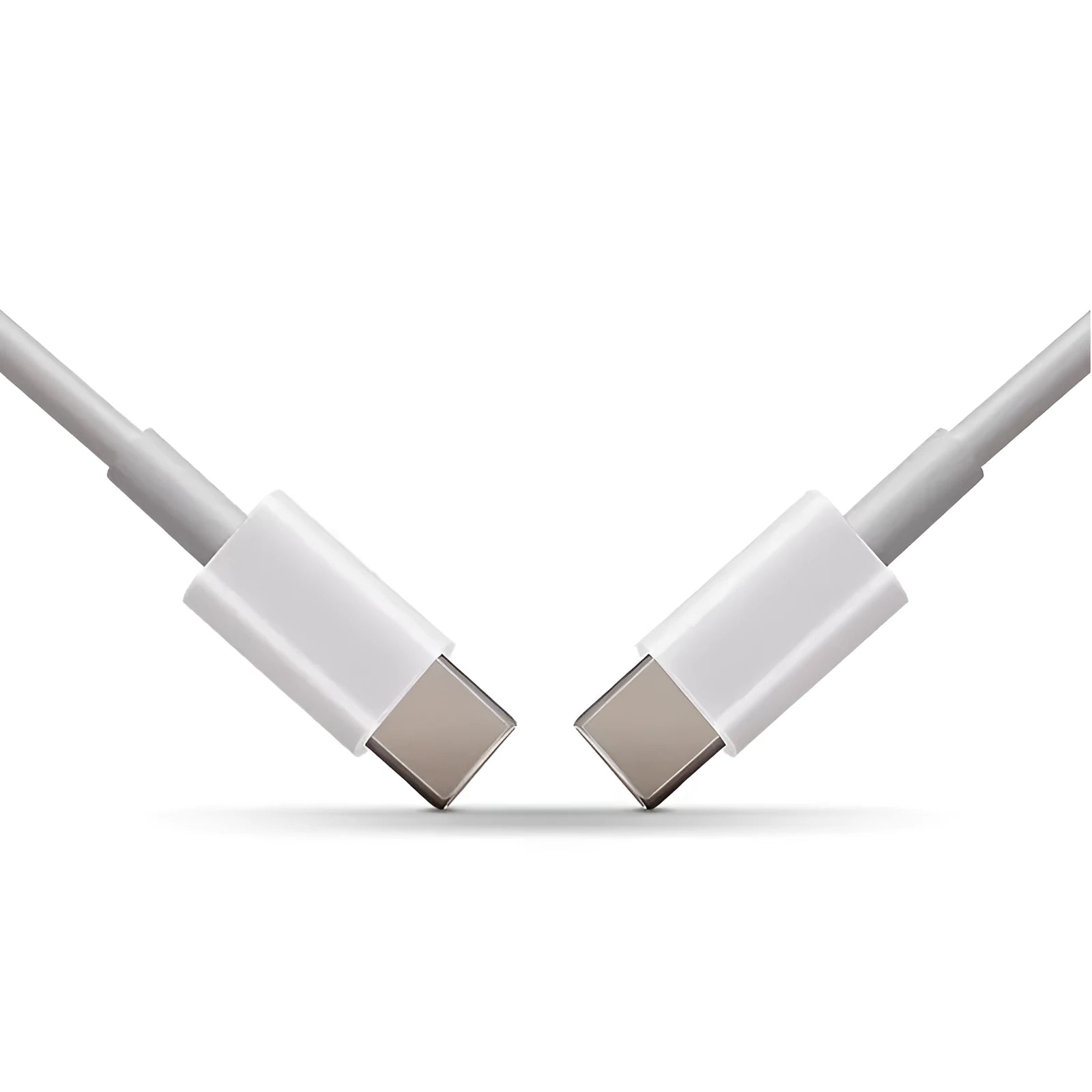 White USB-C to USB-C charging cable for Macbook laptops with 1m and 2m length options
