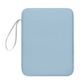 Imitation leather portable tablet protective case with handle in light grey colour