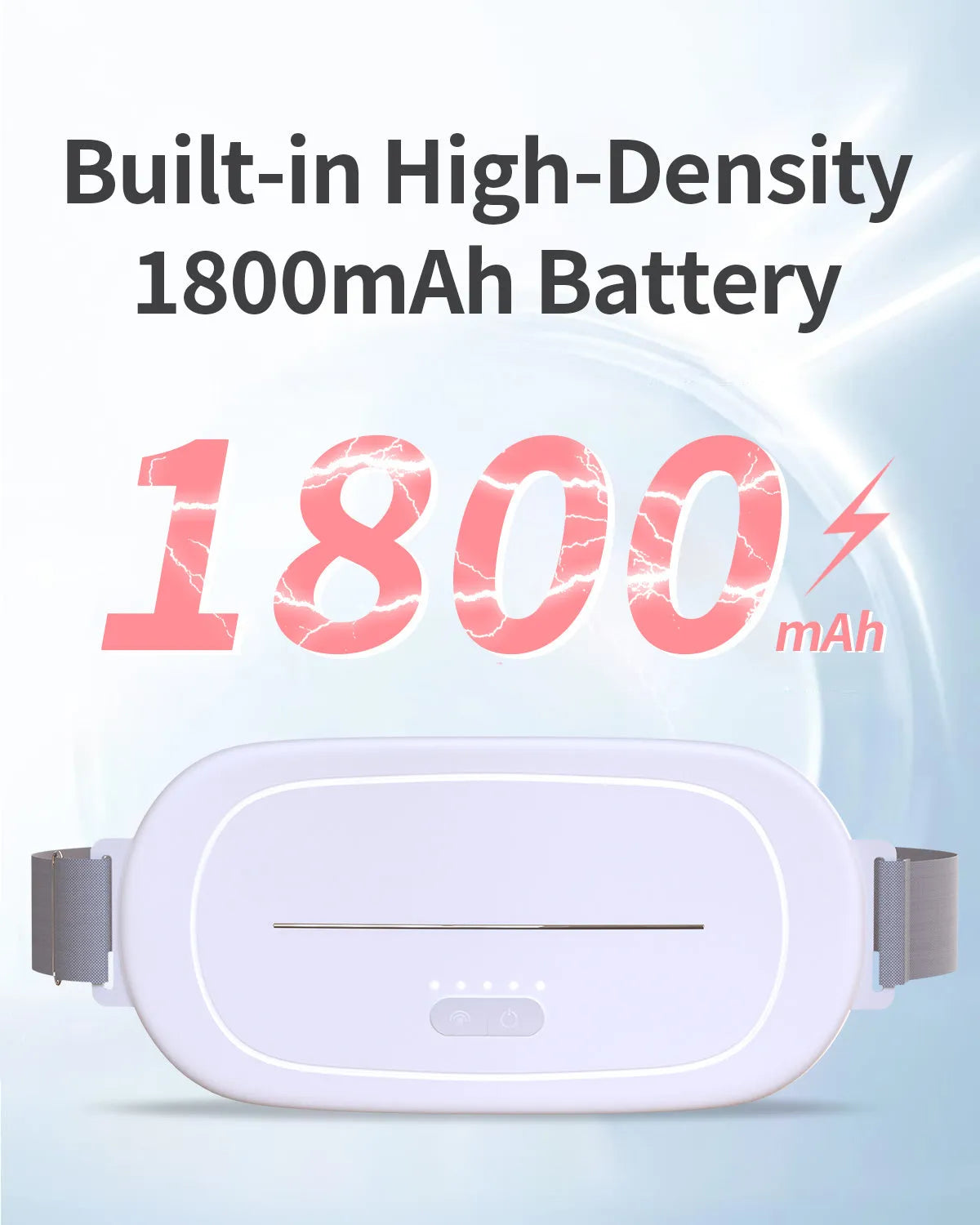 White adjustable abdominal uterine warming belt with controller for post-surgery heat therapy