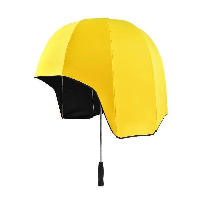 76cm dual sun rain umbrella with long handle in blue vinyl colour option
