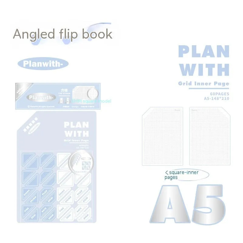 Oblique angle student draft notebook with plaid cover from Artsy Ins Style Salt Series