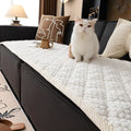 Corduroy sofa cushion in solid colour, 70x150cm size, puff-beige shade, simple style with cloth liner
