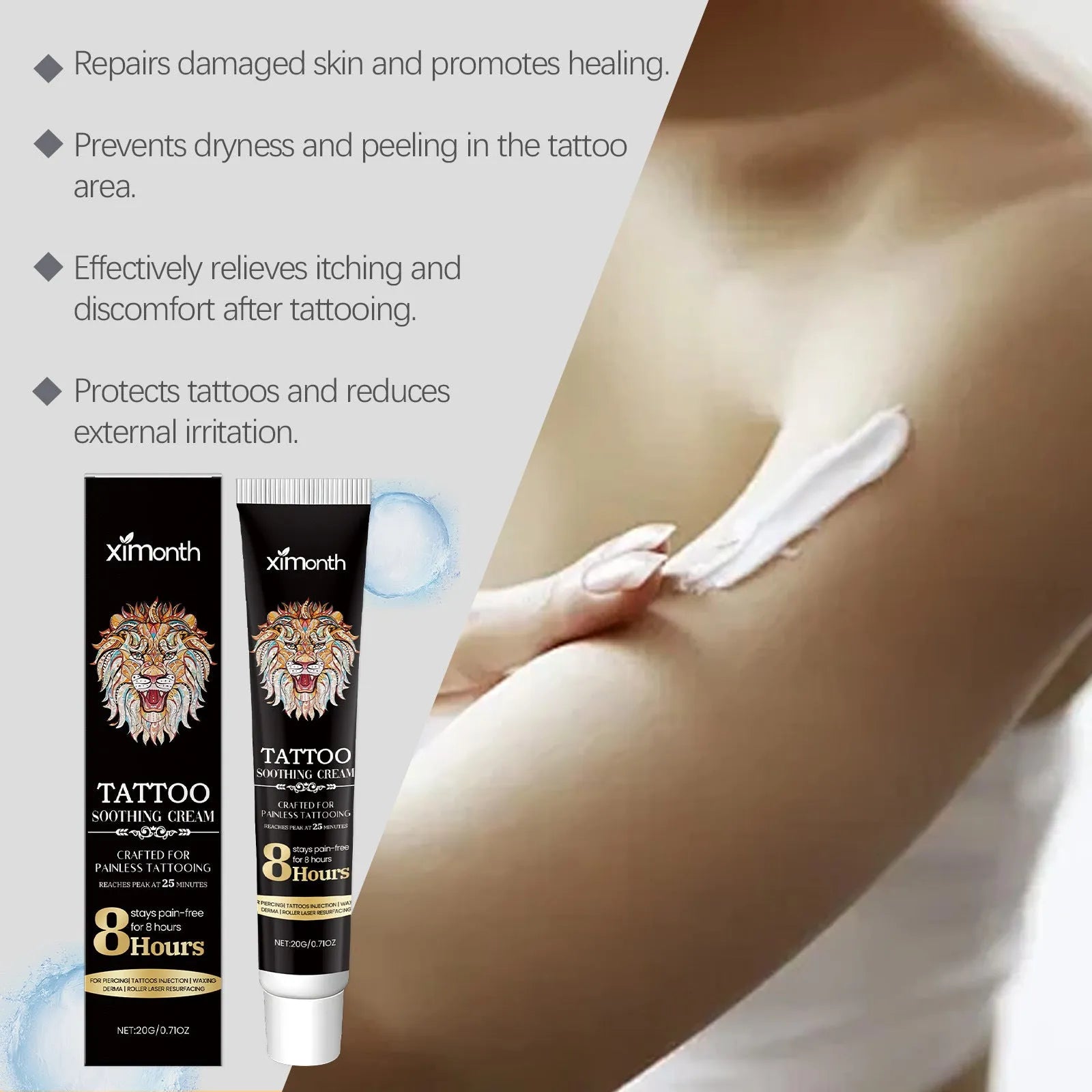 20g tattoo soothing neck cream tube for gentle cleaning and aftercare