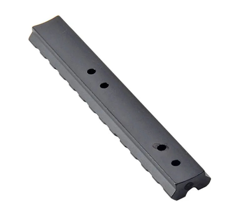 Black aluminium Weaver Picatinny shotgun scope mount 5.5-inch rail with allen key and mounting screws
