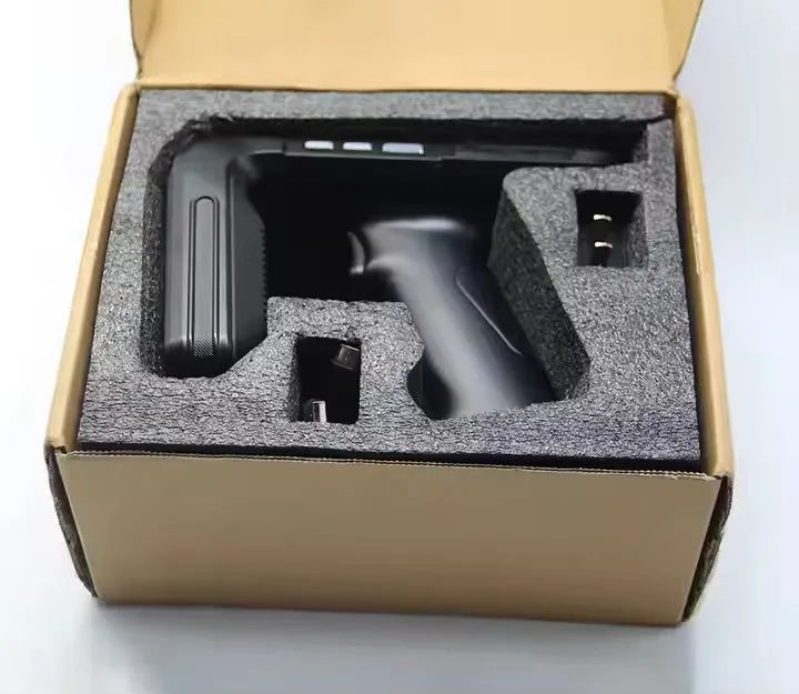 SLP-05 handheld Android UHF RFID reader and scanner with large display and trigger.