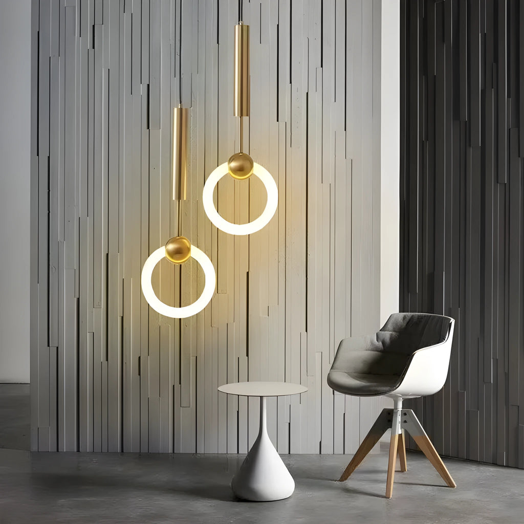 Nordic minimalism U-shaped metal bedside pendant light with 200mm size.