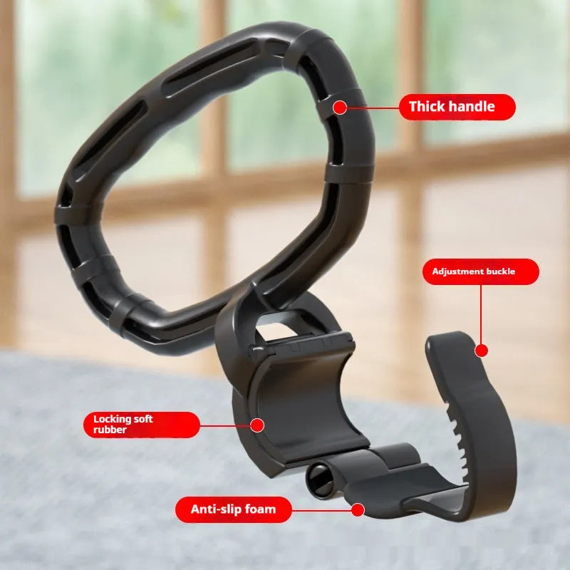 Adjustable kettlebell handle in black PP material, 21x19cm, 130g, for fitness body shaping