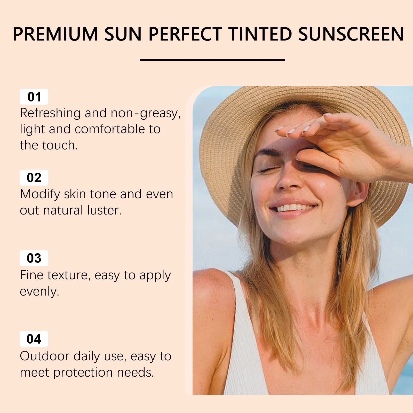 50 ml tube of sunscreen cream with titanium dioxide and aloe extract for UV protection.