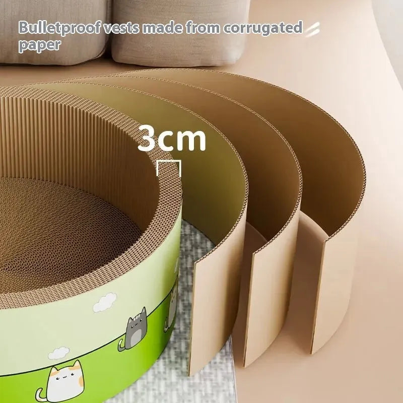 Large round pit corrugated paper cat scratch board replacement refill in 45cm, 50cm, 55cm sizes.