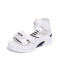 Small Muffin platform sports beach shoes beige PU upper Velcro fastening round toe rubber sole