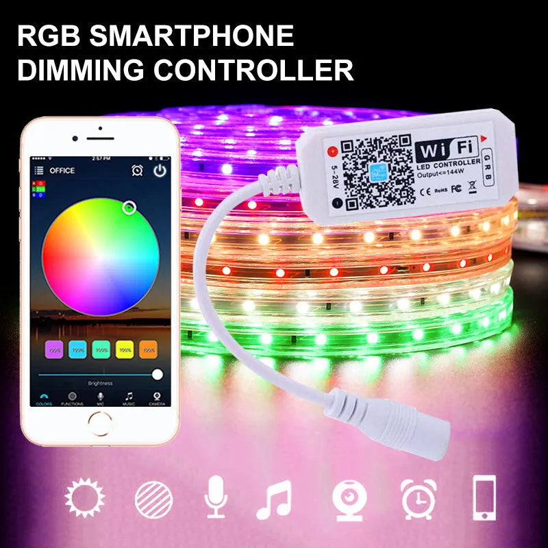 White WiFi RGB light bar controller for LED strips and panel lamps with Magic Home Pro app