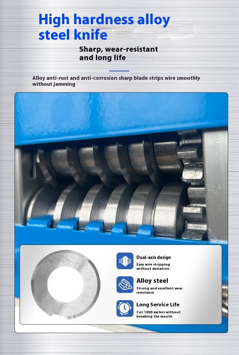 SD-017 manual wire stripping machine tool shown, compact for portable use.