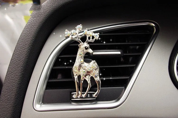Alloy car fragrance clip for air vent in cartoon design options like crown and pumpkin car.