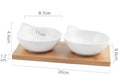 Porcelain compartment dish with wooden board for serving dried fruits and snacks
