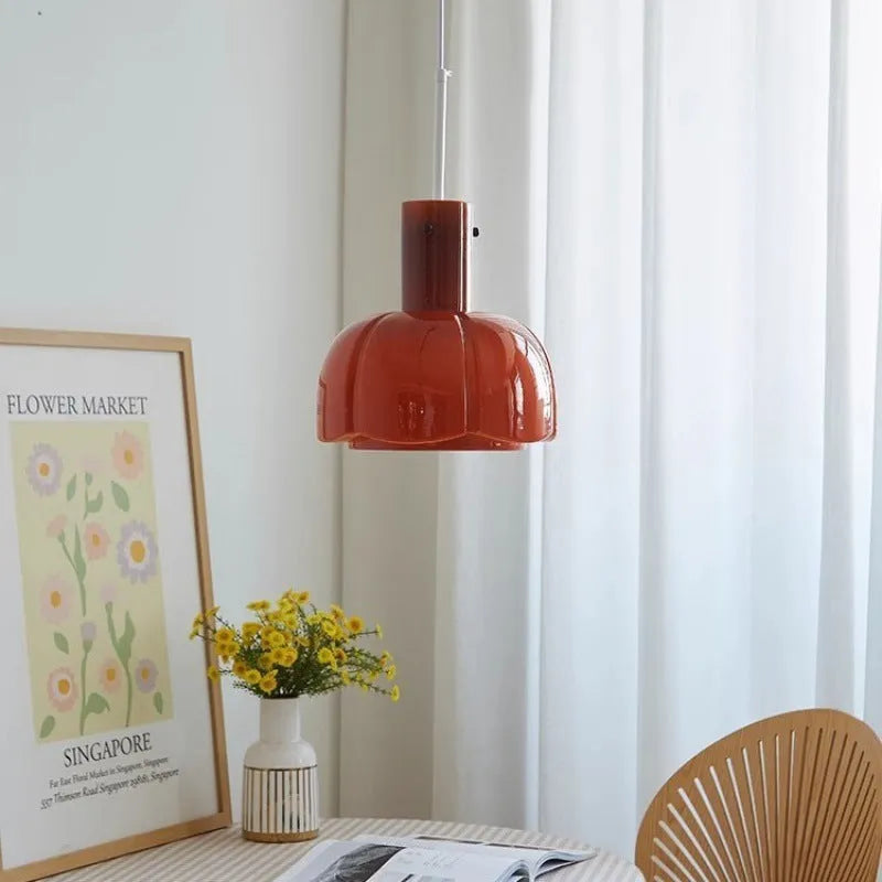 Medieval style glass bud chandelier ceiling light with retro design in multiple colour options.