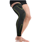 Black high-elastic knitted lengthened sports knee pad with pressurised anti-skid option