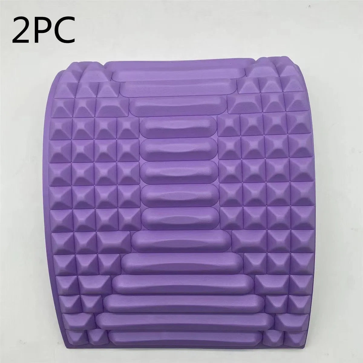 Blue EVA foam back stretcher pillow for lumbar and neck support on a flat surface.