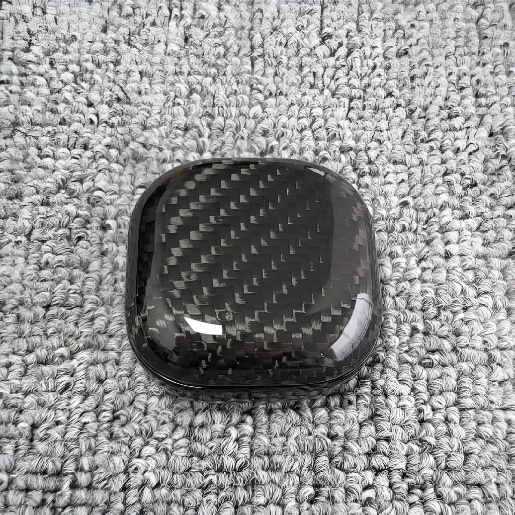 Carbon fibre moulded protective cover for Budspro headset, plaid finish