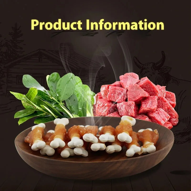 Betty chicken wrapped milk bone dog treats 400g pack showing calcium chew sticks
