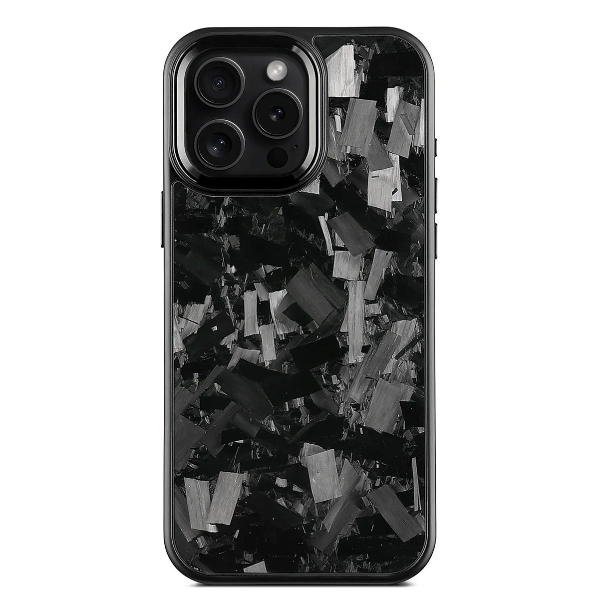 Carbon fiber metal frame forged pattern phone case for iPhone with black frame blue gold color and magnetic feature