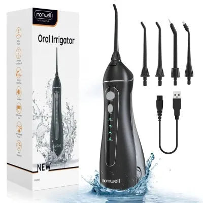 Black ProOral Mornwell portable oral irrigator or electric water flosser for adult dental care.