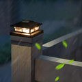 Solar pile fence outdoor yard lamp with ABS shell, warm and white light options, for garden handrail and lawn