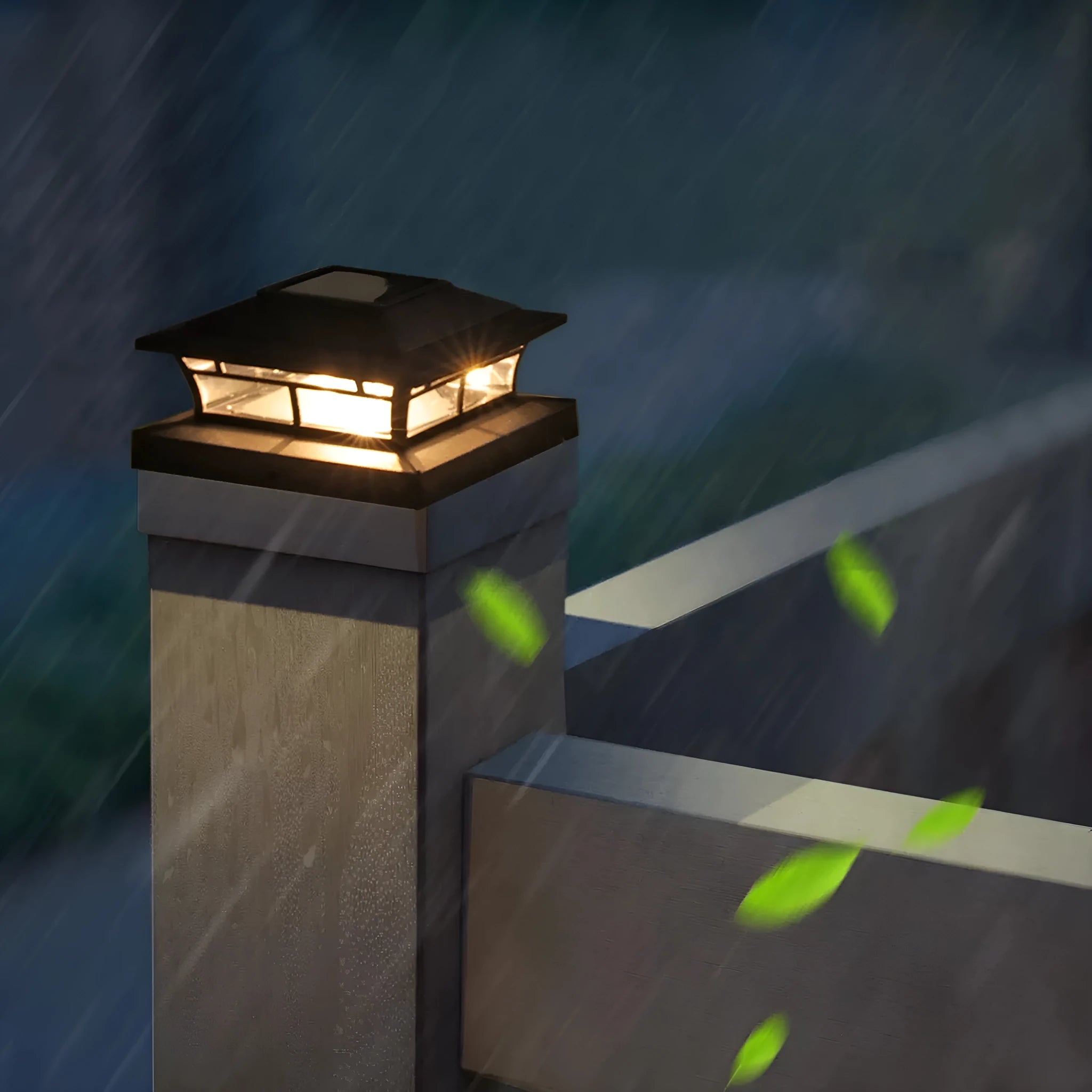 Solar pile fence outdoor yard lamp with ABS shell, warm and white light options, for garden handrail and lawn