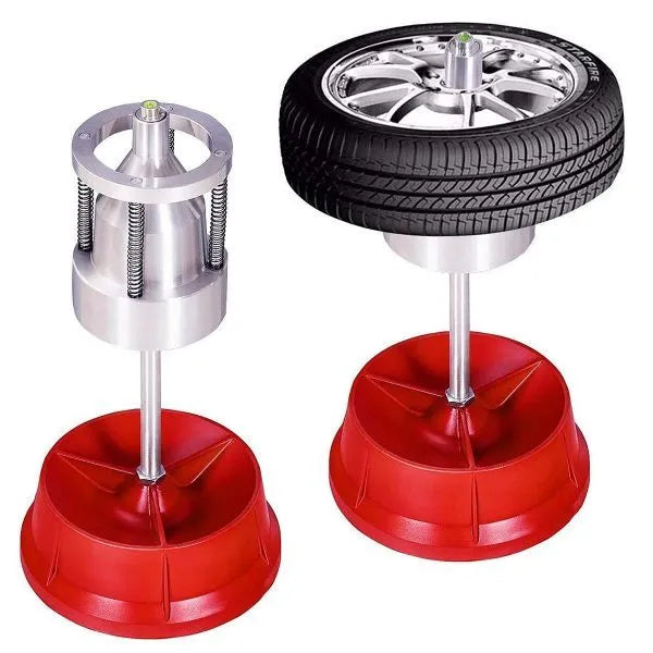Portable aluminium hub balancer with bull's eye level for car and truck tyres