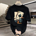 Men's heavy cotton short-sleeved t-shirt in black or white available in sizes S to 5XL