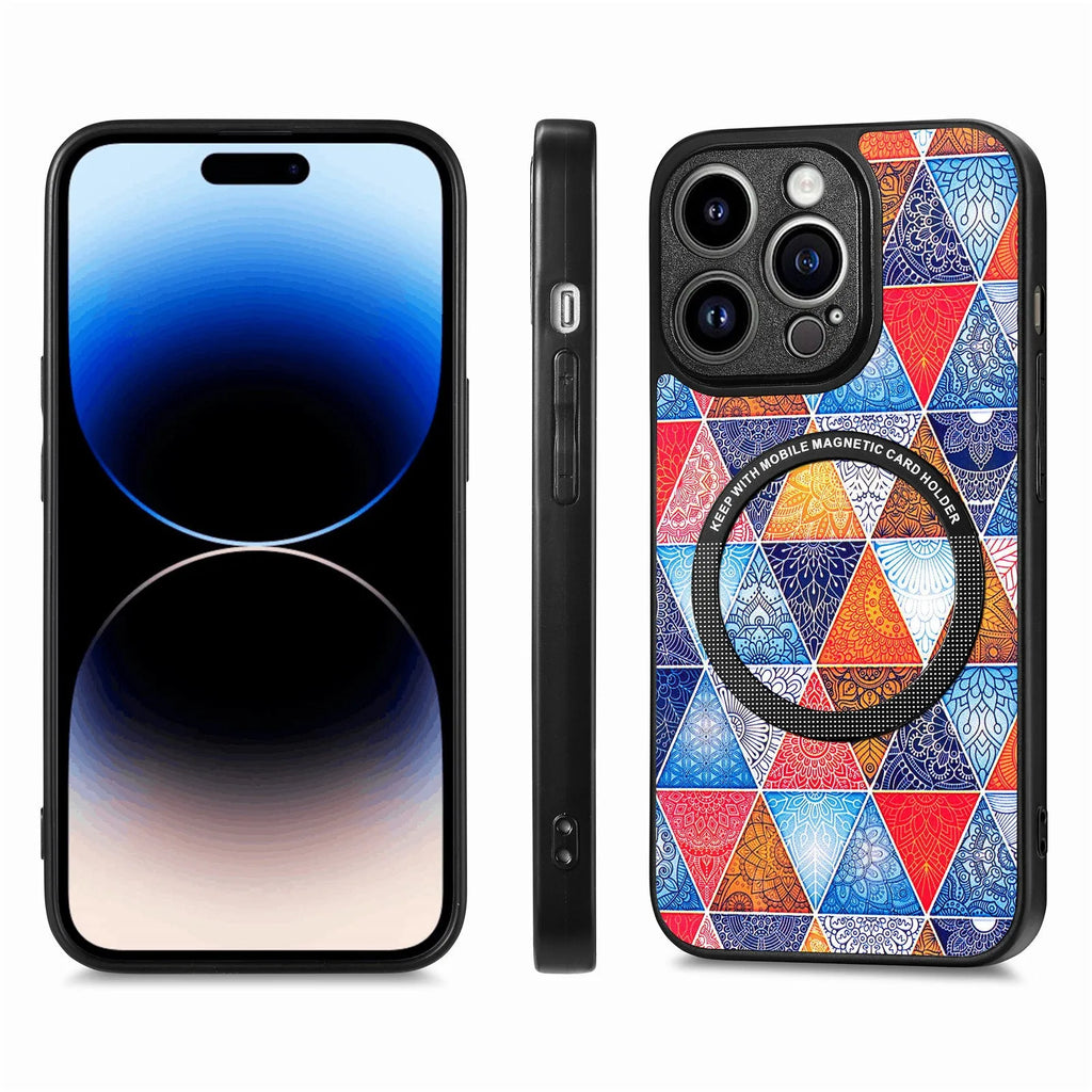 Two-in-one magnetic suction phone case with plastic shell and silicone inner layer for iPhone 14 and 15 series